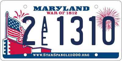 MD license plate 2AE1310
