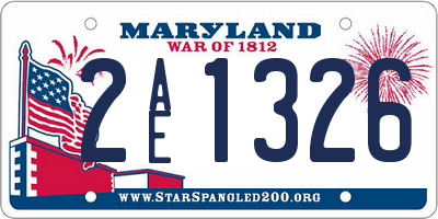MD license plate 2AE1326