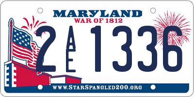 MD license plate 2AE1336