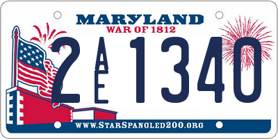 MD license plate 2AE1340