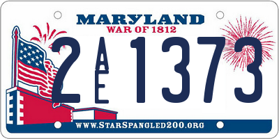 MD license plate 2AE1373
