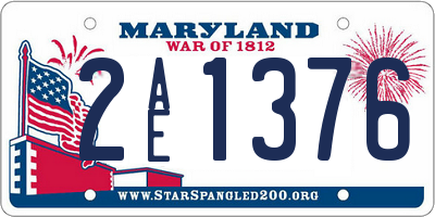 MD license plate 2AE1376