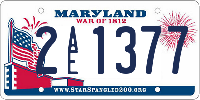 MD license plate 2AE1377