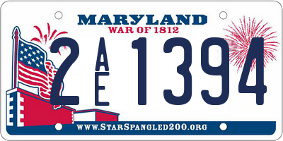 MD license plate 2AE1394
