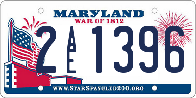 MD license plate 2AE1396