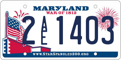 MD license plate 2AE1403