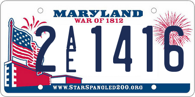 MD license plate 2AE1416