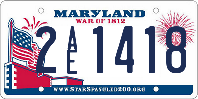 MD license plate 2AE1418
