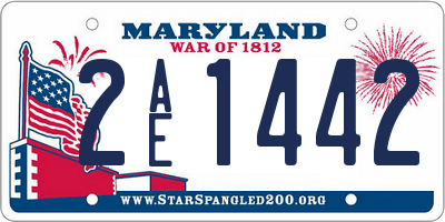MD license plate 2AE1442