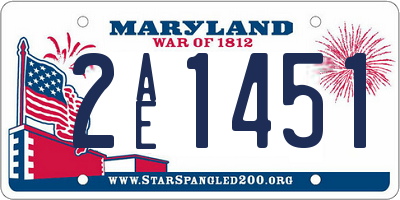 MD license plate 2AE1451