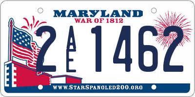 MD license plate 2AE1462