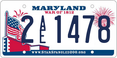 MD license plate 2AE1478