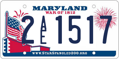 MD license plate 2AE1517
