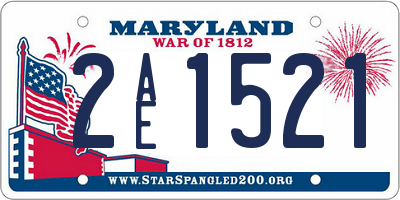 MD license plate 2AE1521