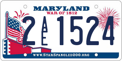 MD license plate 2AE1524