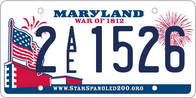 MD license plate 2AE1526
