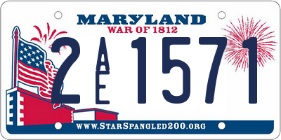 MD license plate 2AE1571