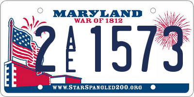 MD license plate 2AE1573
