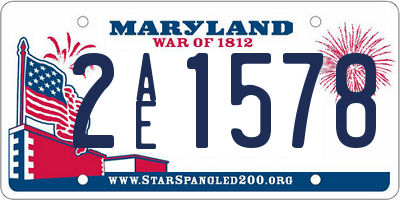 MD license plate 2AE1578