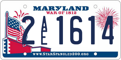 MD license plate 2AE1614