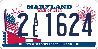 MD license plate 2AE1624