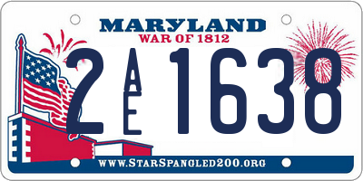 MD license plate 2AE1638