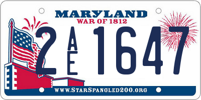 MD license plate 2AE1647
