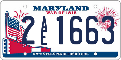 MD license plate 2AE1663