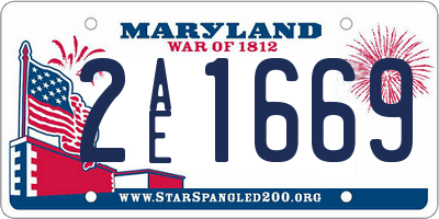 MD license plate 2AE1669