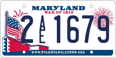 MD license plate 2AE1679