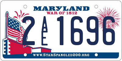 MD license plate 2AE1696