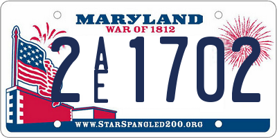 MD license plate 2AE1702