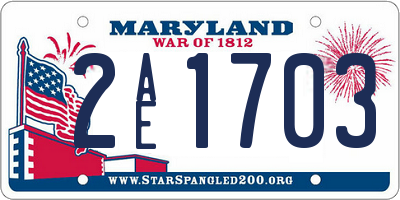 MD license plate 2AE1703
