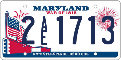 MD license plate 2AE1713