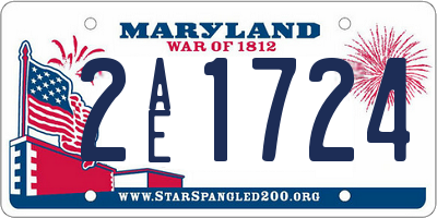 MD license plate 2AE1724