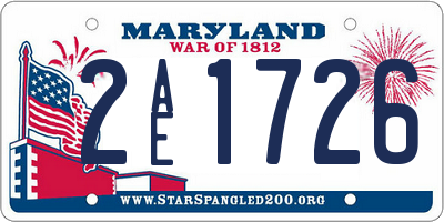 MD license plate 2AE1726