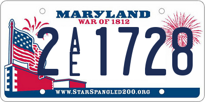 MD license plate 2AE1728