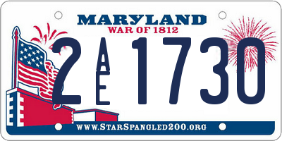 MD license plate 2AE1730