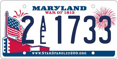 MD license plate 2AE1733