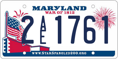 MD license plate 2AE1761