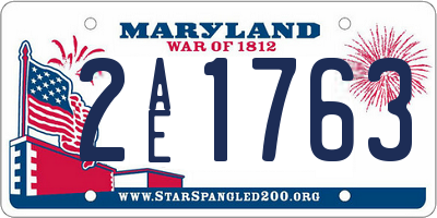 MD license plate 2AE1763