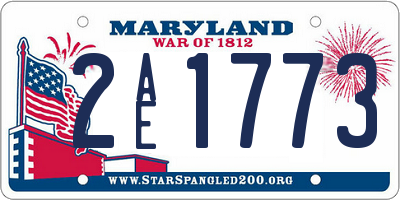MD license plate 2AE1773