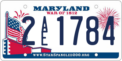 MD license plate 2AE1784
