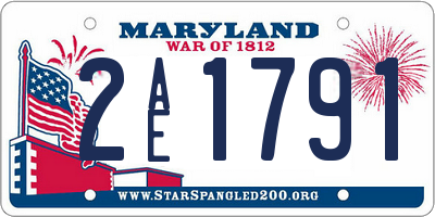 MD license plate 2AE1791