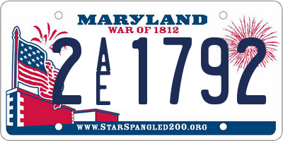 MD license plate 2AE1792