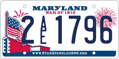 MD license plate 2AE1796