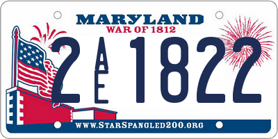MD license plate 2AE1822