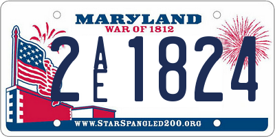 MD license plate 2AE1824