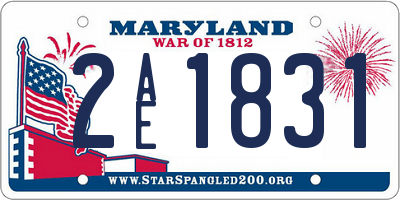 MD license plate 2AE1831