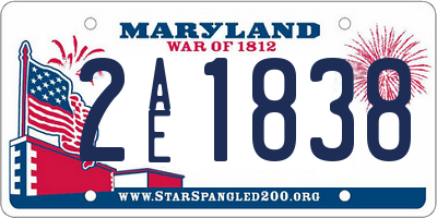 MD license plate 2AE1838